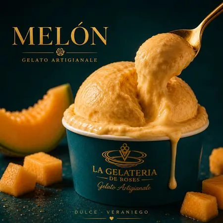 Helado artesanal de melón en La Gelateria de Roses