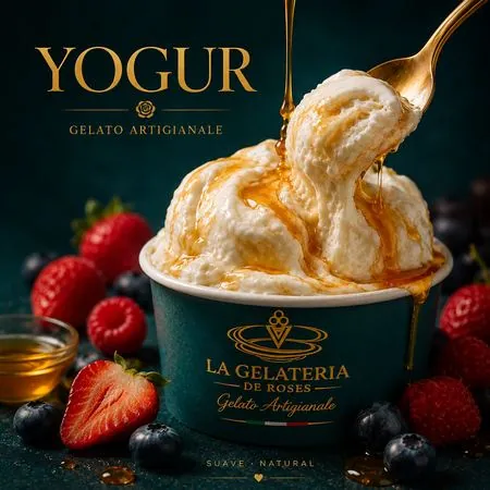 Helado artesanal de yogur en La Gelateria de Roses