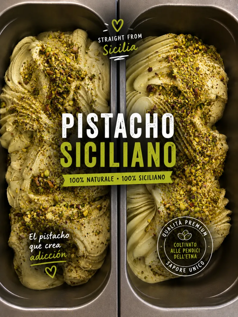 Gelato de pistacho siciliano - La Gelateria de Roses